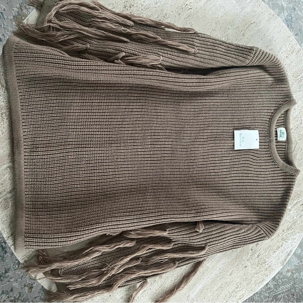 Fringed Brown Sweater